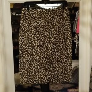 JCrew leopard print pencil skirt